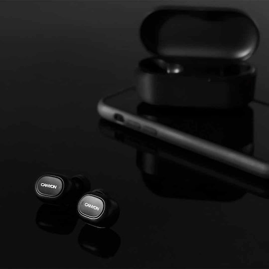 Canyon CND-TBTHS2B In-ear Bluetooth Handsfree Ακουστικά με Θήκη Φόρτισης Μαύρα