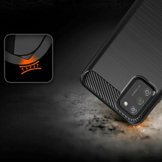 Hurtel Carbon Back Cover Σιλικόνης Μαύρο (Galaxy A02s)