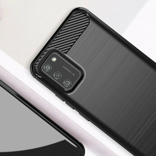 Hurtel Carbon Back Cover Σιλικόνης Μαύρο (Galaxy A02s)