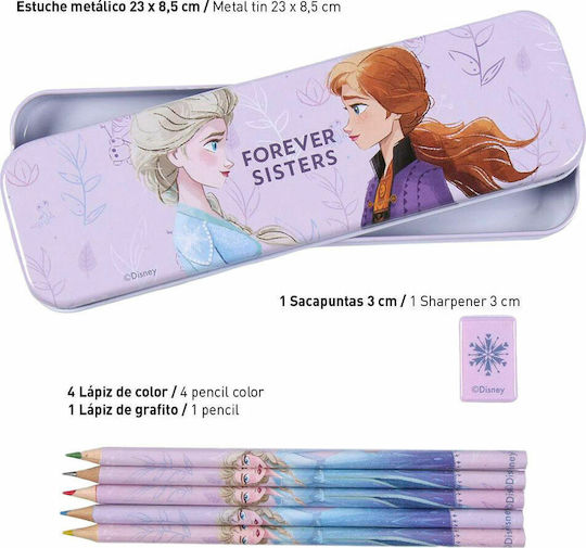 Cerda Frozen 2 Set de Papetărie pentru Copii cu Creion, Așcutitoare, Radieră, Caiet de Notițe, Creion Mecanic, Riglă, Cutie pentru Creioane și Penar 16buc