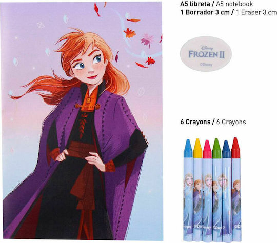 Cerda Frozen 2 Set de Papetărie pentru Copii cu Creion, Așcutitoare, Radieră, Caiet de Notițe, Creion Mecanic, Riglă, Cutie pentru Creioane și Penar 16buc