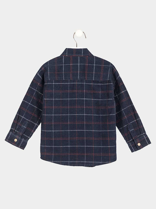 Losan Kids Checked Shirt Navy Blue 125-3008AL