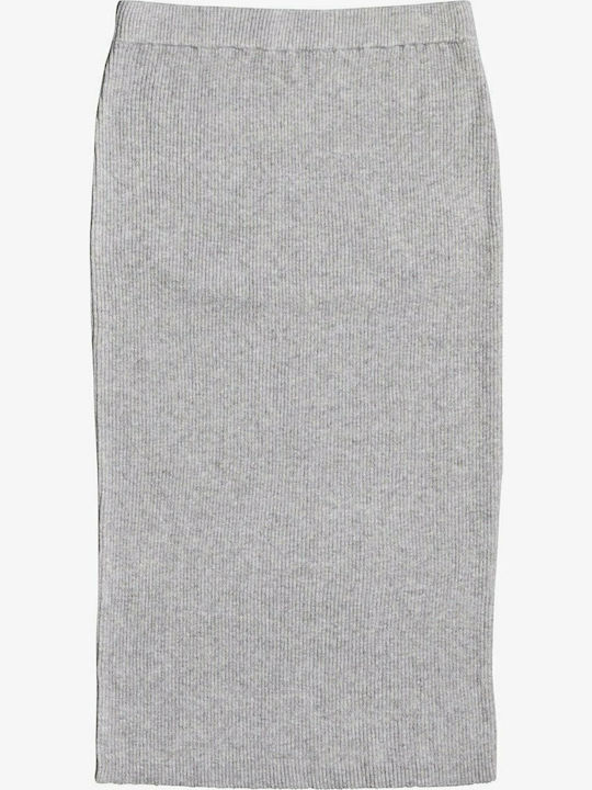 On My Cloud Bleistift Hoch tailliert Midi Rock Gray