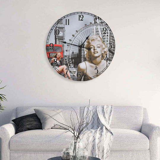 vidaXL Marilyn Monroe Wanduhr Kunststoff Colorful Ø60cm