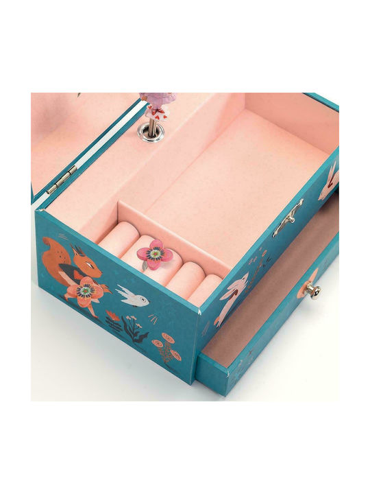Djeco Djeco Kids Jewelry Box Squirrel Made of Blue Wood