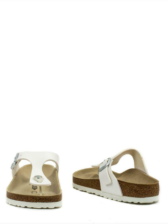 Gizeh Birko-Flor Women's Flat Sandals Anatomic in White Color Regular Fit