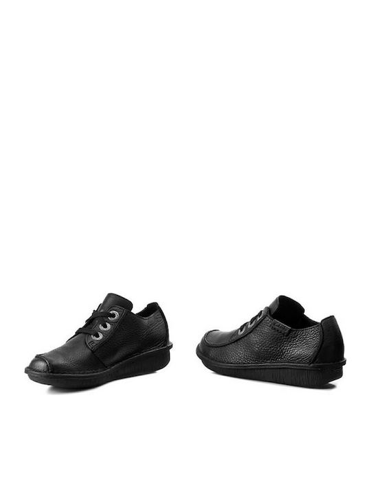 Funny Dream Women's Leather Oxford Shoes Black