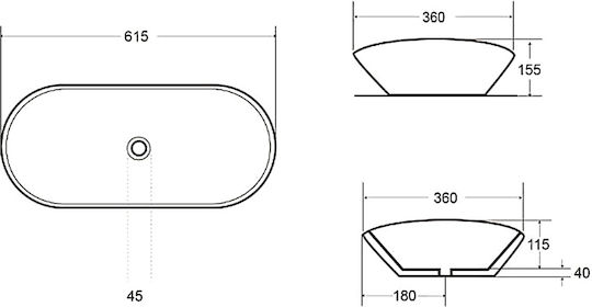 Swiss Aqua Technologies Infinitio Надеждна мивка Керамика 61.5x36x15.5см Black Matt Swiss Aqua Technologies Infinitio Надеждна мивка Керамика 61.5x36x15.5см Black Matt