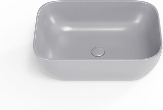 Swiss Aqua Technologies Infinitio Επικαθήμενος Νιπτήρας Κεραμικός 45.5x32.5cm Γκρι Ματ