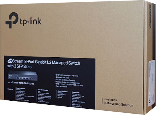 TP-LINK TL-SG3210 Managed L2 Switch with 8 Ethernet Ports and 2 SFP Ports