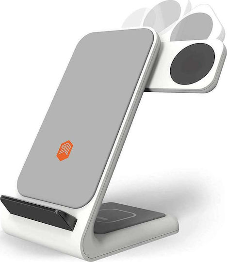 STM Ασύρματος Φορτιστής (Qi Pad) 15W Λευκός (ChargeTree Swing)