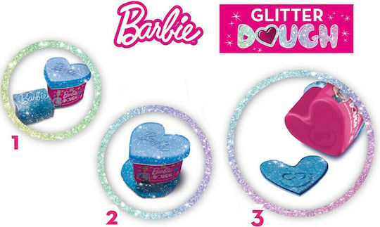 Lisciani Giochi Plasticine Glitter Dough Barbie Game Set for 3+ Years 5 Can Pack