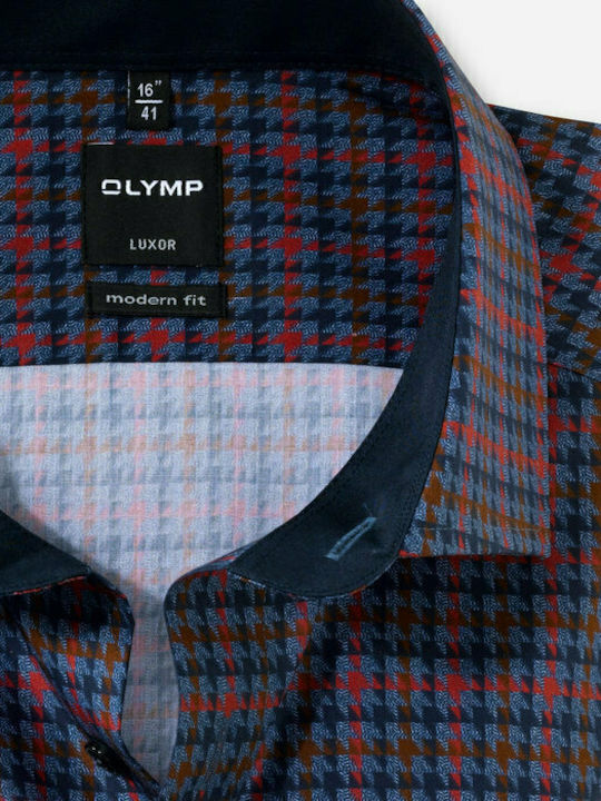 OLYMP LUXOR Modern Fit Shirt BLUE/BRICK