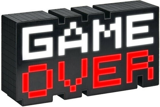 Paladone Παιδικό Διακοσμητικό Φωτιστικό Game Over με Εναλλαγές Χρωματισμών Κόκκινο 30x15.5cm