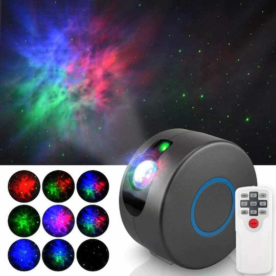 Rotativ Lampă de proiecție pentru copii Aurora Starry Sky cu Proiecție de Stele Gri 17x17x9εκ.