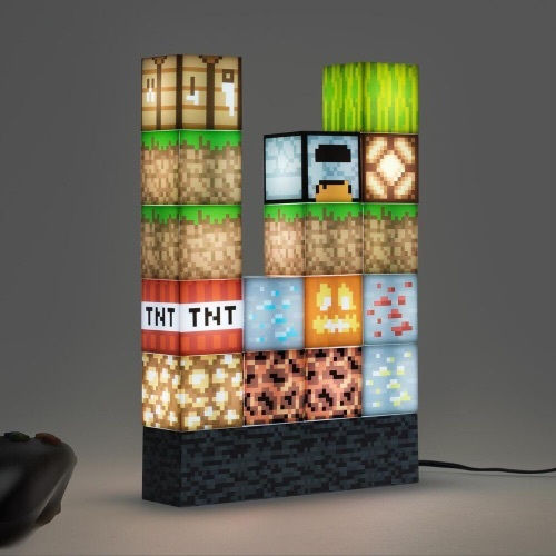 Paladone Led Kids Decorative Lamp Minecraft Block Building Multicolour 20x6x27εκ.