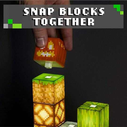 Paladone Led Kids Decorative Lamp Minecraft Block Building Multicolour 20x6x27εκ.