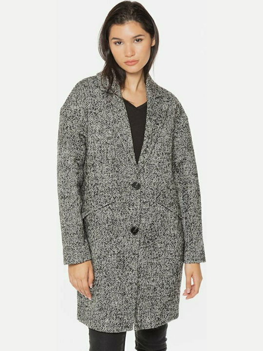 Tom Tailor Women's Midi Coat with Buttons Gray