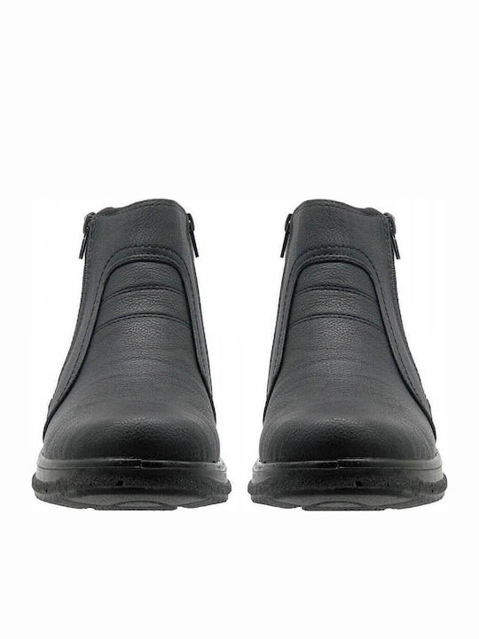 Schwarz Herrenstiefel mit Reißverschluss