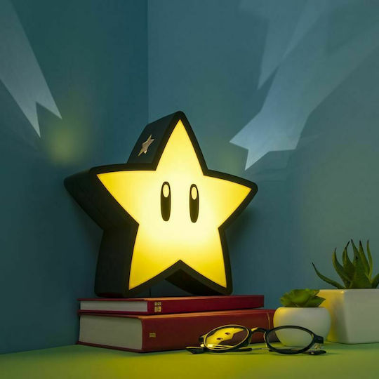 Paladone Lumini LED Lampă de proiecție pentru copii Super Mario Bros Super Star cu Proiecție de Stele Galben 25.5εκ.