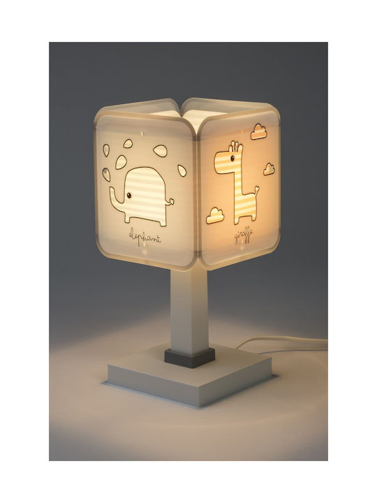 Ango Kinder Nachttischlampe Baby Zoo Weiß 14x14cm