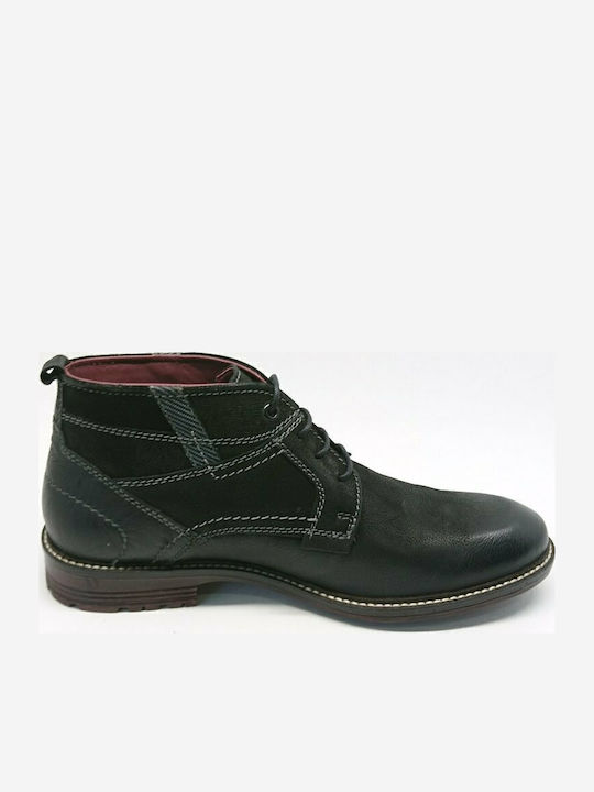 A187-303 Leather Men's Boots Black Matte