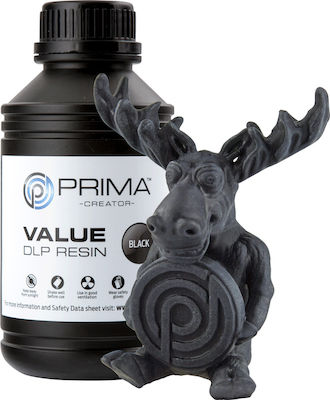 PrimaCreator Value UV / DLP Resin for 3D Printer Black 500ml (PV-RESIN-B405-0500-BK)