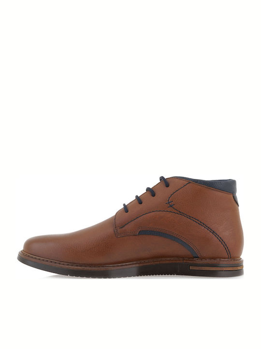 Leather Men's Boots Brown/Blue