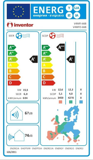 Inventor V5MFI-66 / V5MFO-66 Commercial Inverter Closet Air Conditioner 55000 BTU V5MFI-66/V5MFO-66