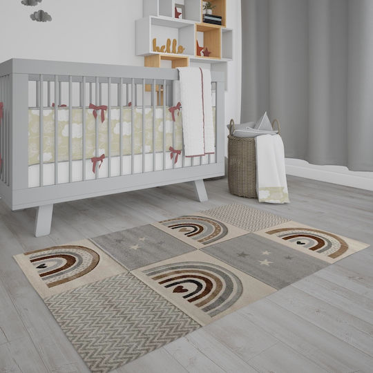 Tzikas Carpets 40111-895 Παιδικό Χαλί Μονόκερος Καφέ 133x190cm Πάχους 13mm