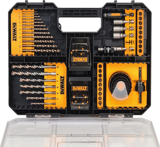 DEWALT Extreme Set of 100 Diamond Drills with Cylindrical Shank for Wood, Metal and Masonry