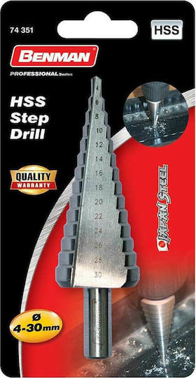 Benman Κωνικό Τρυπάνι Διαβάθμισης HSS M2 HSS για Μέταλλο 4-30mm