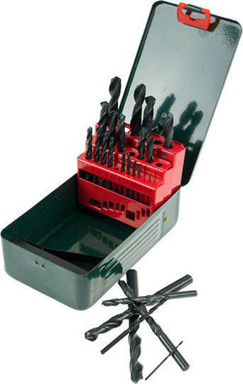 Metabo Set of 25 HSS-R 1.5-13mm Drills HSS with Cylindrical Shank for Metal