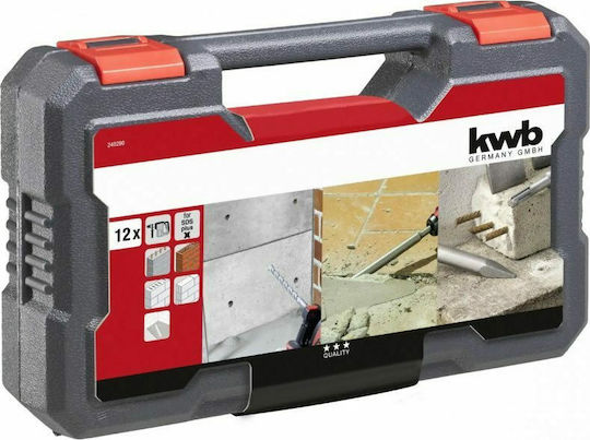 Einhell Set Spitzmeißel & Meißelmeißel & Bohrer 12Stück mit Aufnahme SDS Plus