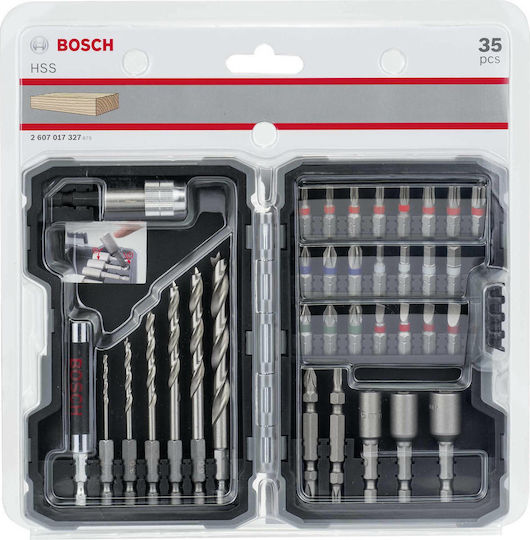 Bosch Set of 35 Drills with Hexagonal Shank for Wood