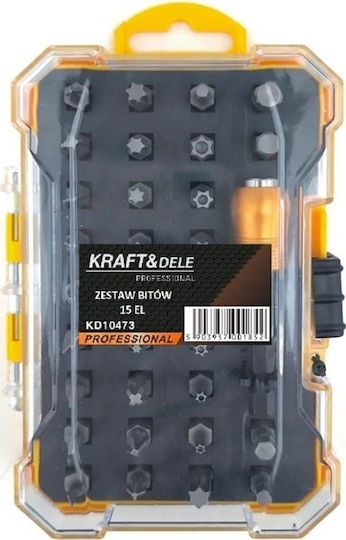 Kraft & Dele Σετ 15 Μύτες Κατσαβιδιού Σταυρός / Torx