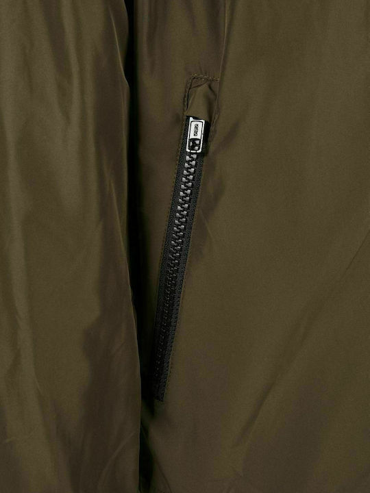 Windrunner Kids Casual Short Windproof Jacket with Hood Khaki