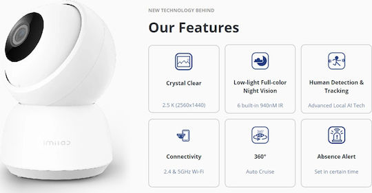Imilab C30 IP Surveillance Camera Wi-Fi Full HD 1080p with Two-Way Communication and Lens 3.6mm