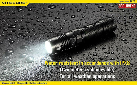 NiteCore Φακός LED IPX8 με Μέγιστη Φωτεινότητα 960lm EC20