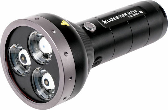 LedLenser Rechargeable Flashlight LED Waterproof IPX4 with Maximum Brightness 3000lm MT18