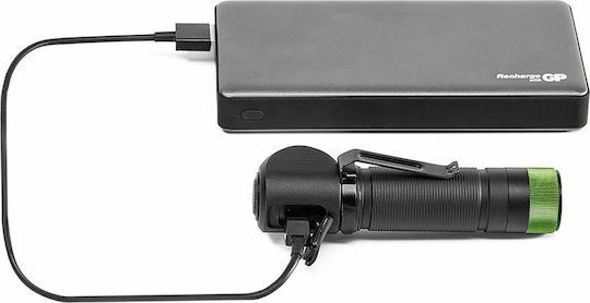 GP Batteries Презареждащ се Челник LED IPX4 Двойна функция с Максимална Яркост 600лм GPCH35BE-2FB1 Черен