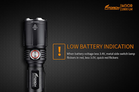 Fitorch Rechargeable Flashlight LED IPX8 with Maximum Brightness 1800lm M30R