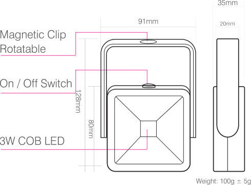 Camelion Battery Jobsite Light LED with Brightness up to 200lm 3W