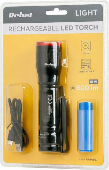Rebel Wiederaufladbar Taschenlampe LED mit maximaler Helligkeit 800lm