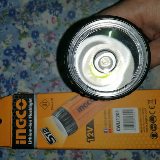 Ingco Επαναφορτιζόμενος Φακός LED IP20 με Μέγιστη Φωτεινότητα 100lm