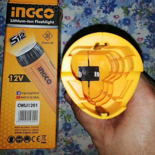 Ingco Επαναφορτιζόμενος Φακός LED IP20 με Μέγιστη Φωτεινότητα 100lm