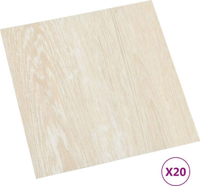 vidaXL Set aus Kunststoffboden PVC mit 20 Fliesen 2mm L30.5StückxB30.5Stück Beige