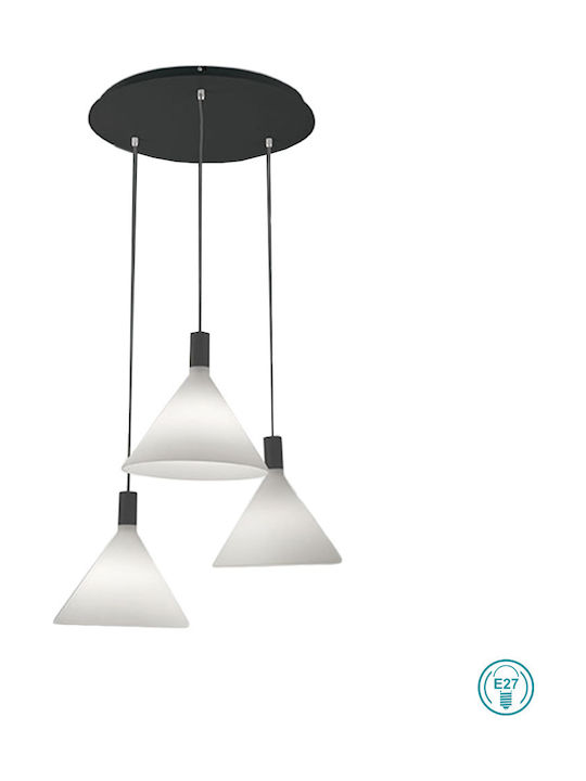 Fabas Luce Vincent Pendant Light Three-Light for Socket E27 White