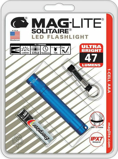 Maglite Φακός Μπρελόκ LED IPX7 με Μέγιστη Φωτεινότητα 47lm SJ3A116 Blue