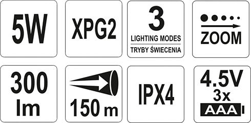 Yato Lanternă LED IPX4 cu Luminozitate Maximă 300lm